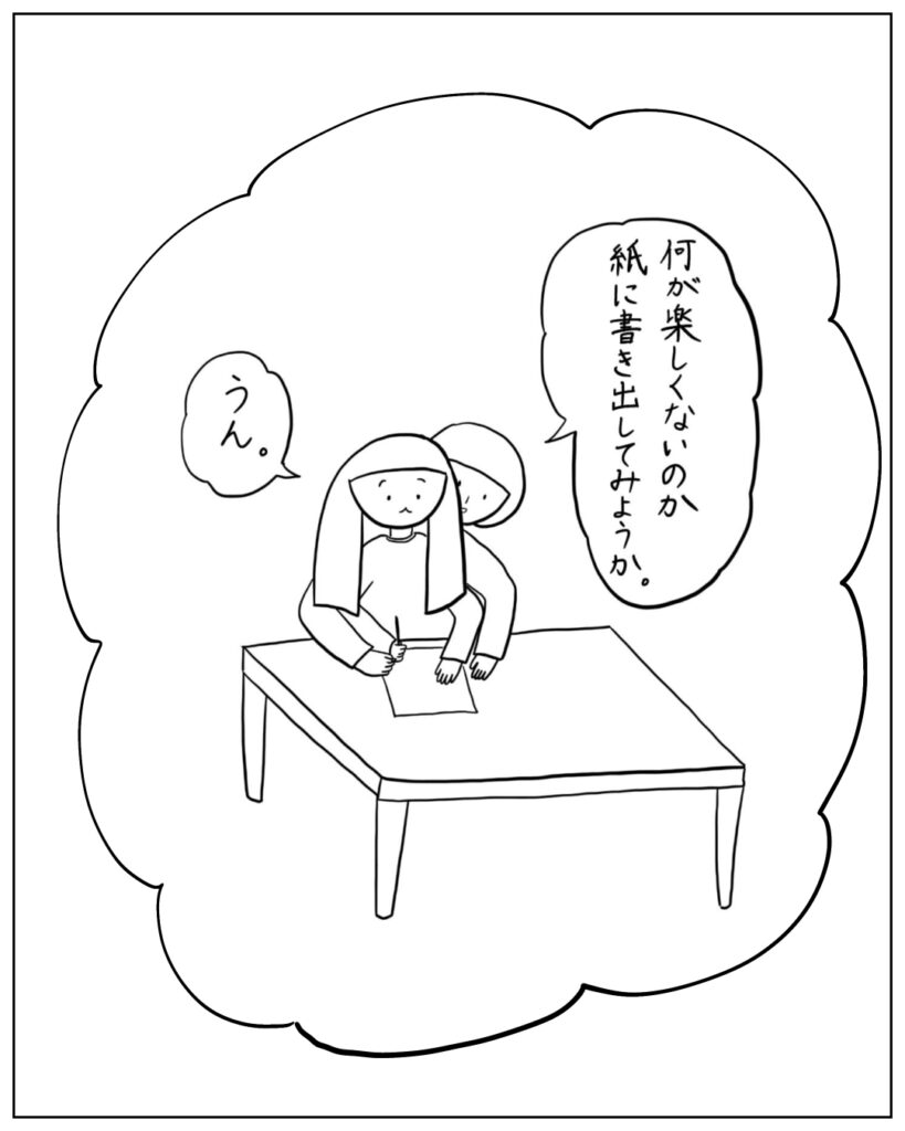何が楽しくないのか紙に書き出してみようか。うん