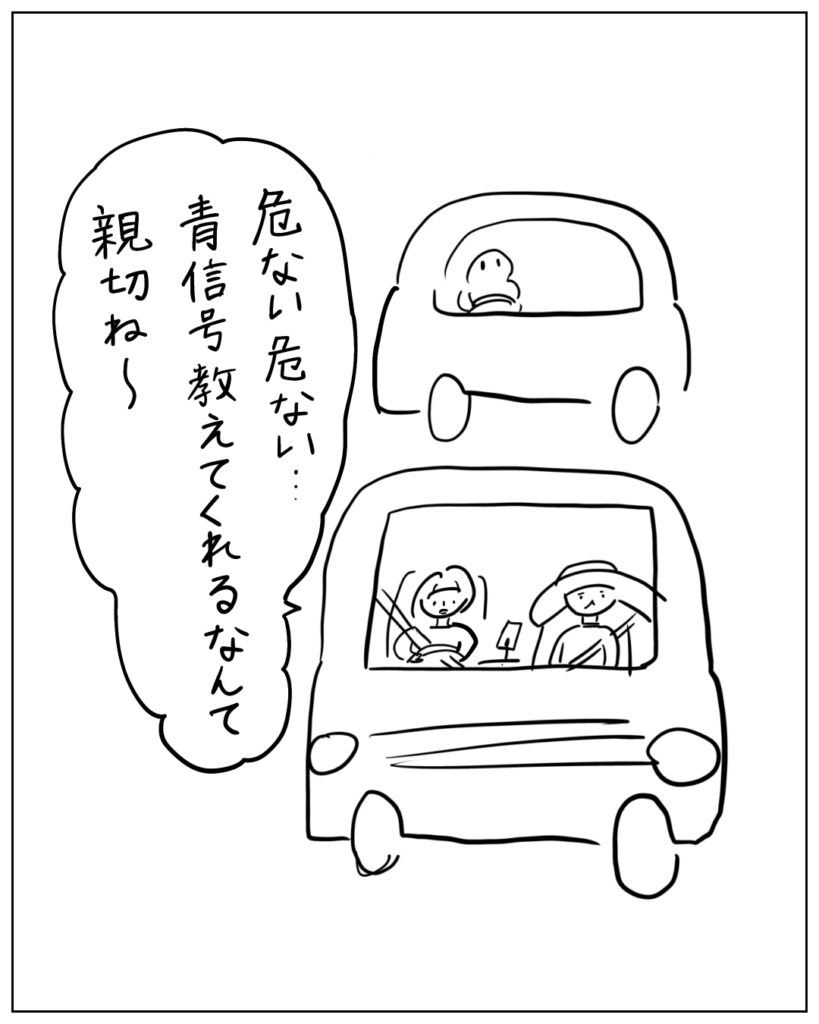 危ない危ない・・・青信号教えてくれるなんて親切ね~
