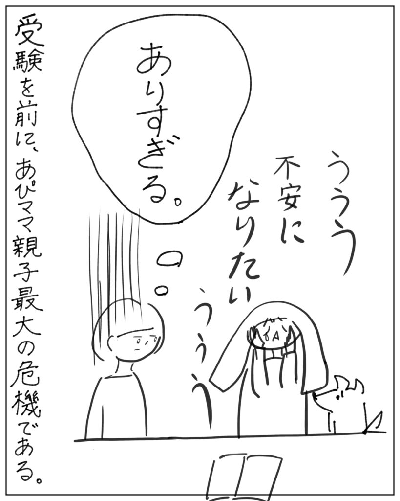 ありすぎる。 ううう不安になりたいううう 受験を前に、あぴママ親子最大の危機である。